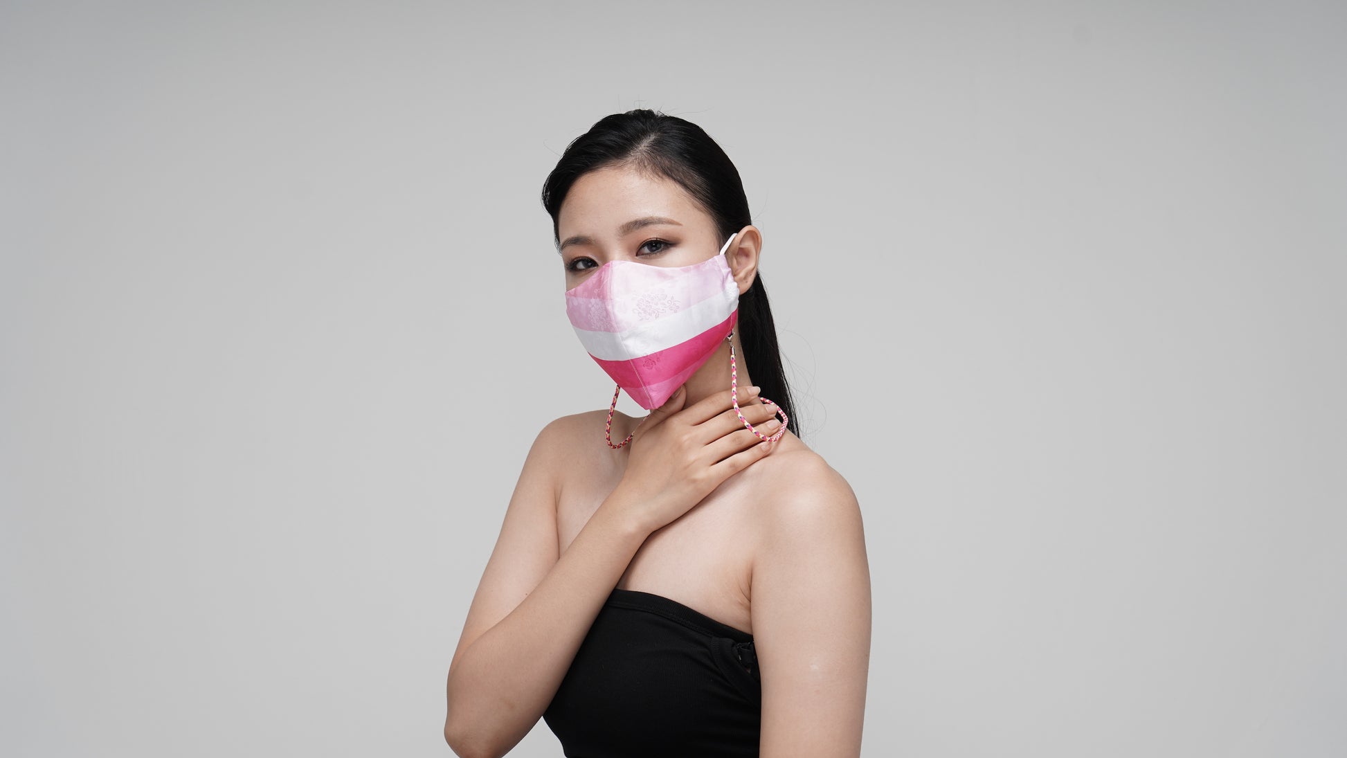 Pink Striped Mask - LEEHWA WEDDING