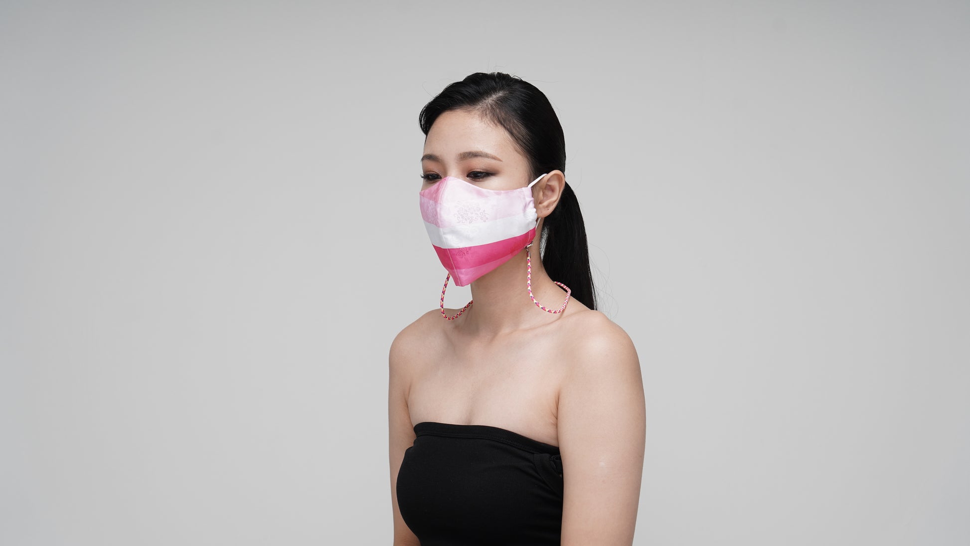 Pink Striped Mask - LEEHWA WEDDING