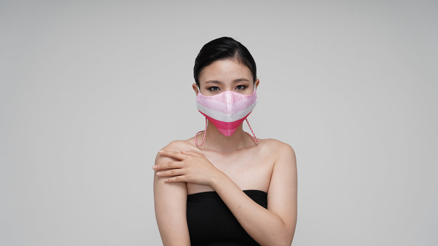 Pink Striped Mask - LEEHWA WEDDING