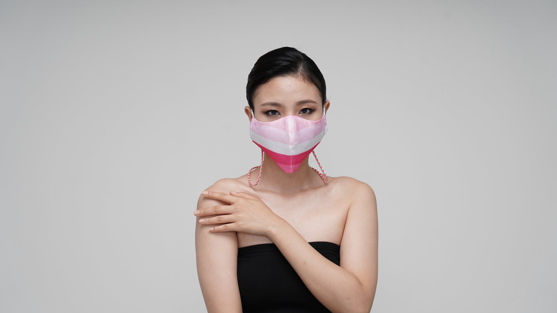 Pink Striped Mask - LEEHWA WEDDING
