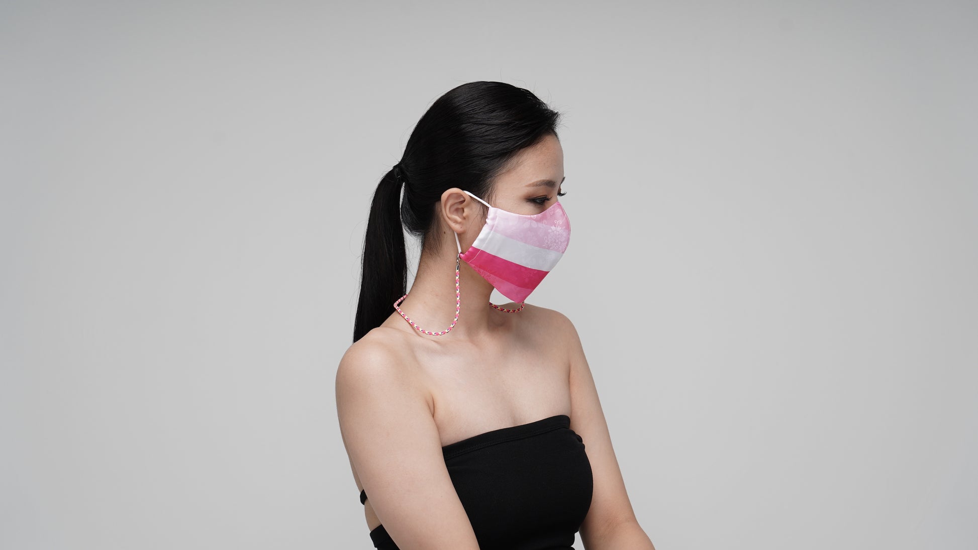Pink Striped Mask - LEEHWA WEDDING