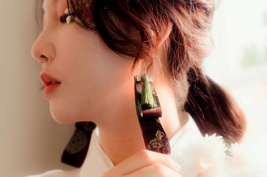 Black & Green Hanbok Earrings