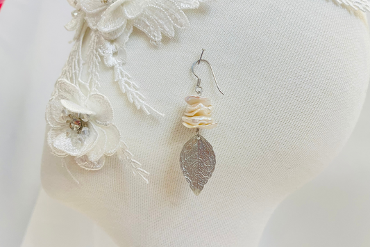 Pearl Leaf Earrings