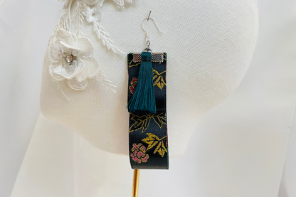 Black & Hunter Green Hanbok Earrings