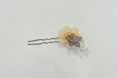 Mauve Flower Modern Korean Hair Pin & Brooch