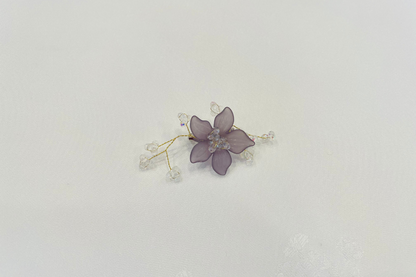 Mauve Flower Modern Korean Hair Pin & Brooch